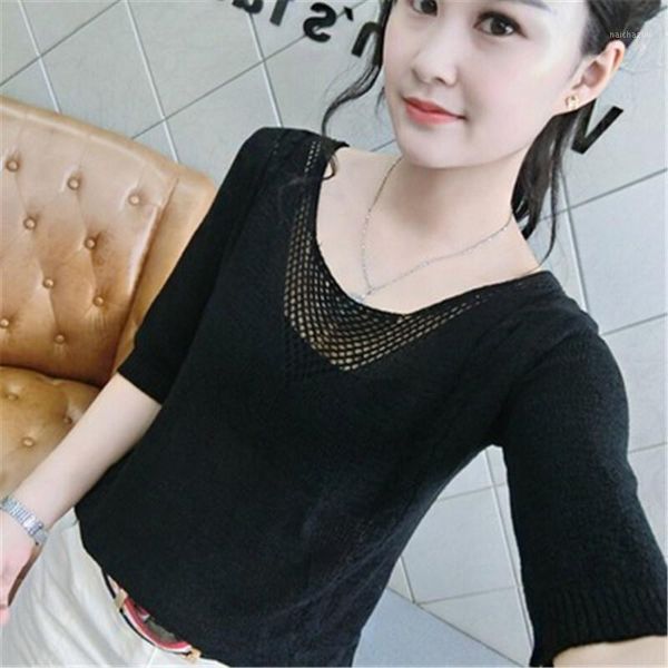 women's sweaters 2021 hollow out women summer fashion half sleeve pullover knitted sweater jumper thin knit wear pz2027, White;black
women's sweaters 2021 hollow out women summer fashion half sleeve pullover knitted sweater jumper thin knit wear pz2027, White;black