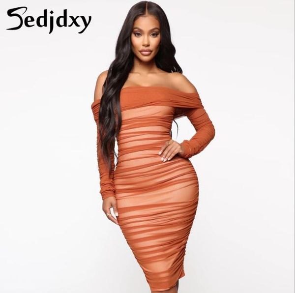 layer mesh dress ladies off shoulder bodycon long sleeve elegant party female ruched club vestidos 2021 casual dresses, Black;gray
layer mesh dress ladies off shoulder bodycon long sleeve elegant party female ruched club vestidos 2021 casual dresses, Black;gray