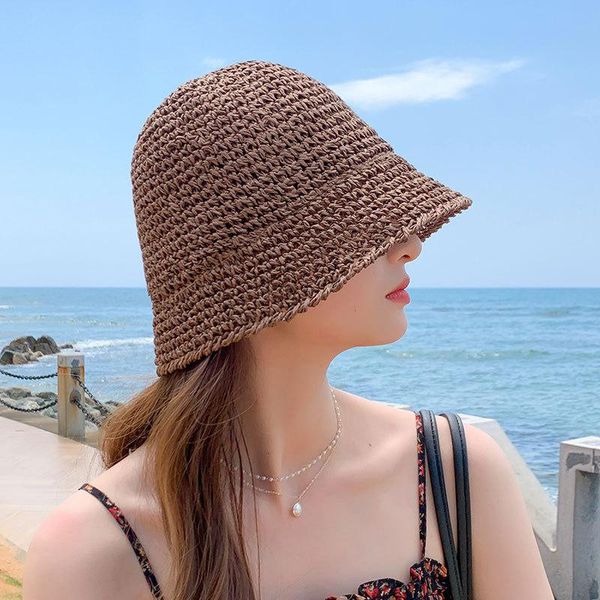 wide brim hats summer beach 7 colors bucket women dome breathable knitted straw hat foldable travel girls sun protectors caps 56-58cm 2021, Blue;gray
wide brim hats summer beach 7 colors bucket women dome breathable knitted straw hat foldable travel girls sun protectors caps 56-58cm 2021, Blue;gray