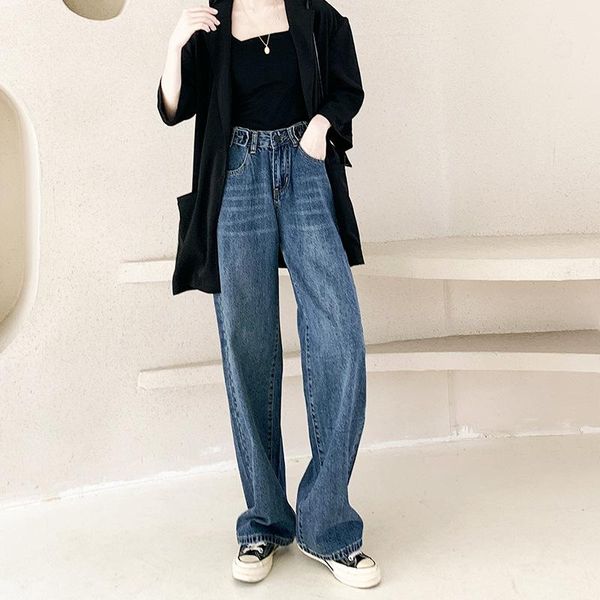 women's jeans 2021 spring autumn boyfriends women wide-leg pants adjustable waist size mom loose trousers korean casual high, Blue
women's jeans 2021 spring autumn boyfriends women wide-leg pants adjustable waist size mom loose trousers korean casual high, Blue