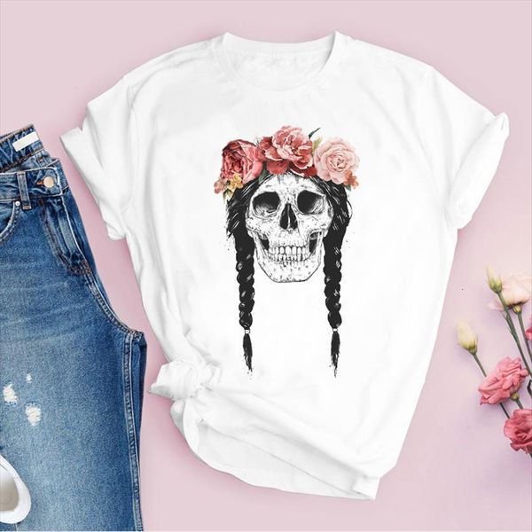graphic fashion skull funny womens horror floral short sleeve print lady tees clothing female t shirt, White
graphic fashion skull funny womens horror floral short sleeve print lady tees clothing female t shirt, White