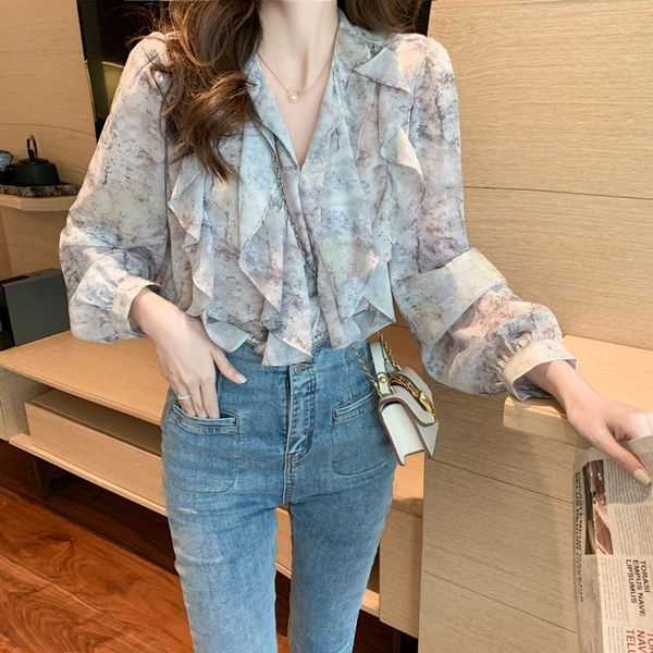 women's blouses & shirts coigarsam blouse women autumn 2021 french style long sleeve chiffon floral print blusas womens and, White
women's blouses & shirts coigarsam blouse women autumn 2021 french style long sleeve chiffon floral print blusas womens and, White