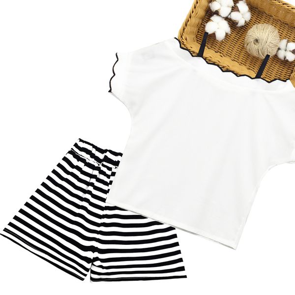 kids summer clothes girls solid t shirt + striped short teenage girls clothing 2021 girls sets casual childrens clothes set, White
kids summer clothes girls solid t shirt + striped short teenage girls clothing 2021 girls sets casual childrens clothes set, White