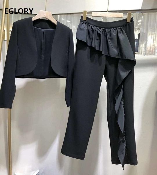 blazer sets 2021 autumn winter business women long sleeve coat+ruffle patchwork skinny pant 2 piece women's two pants, White
blazer sets 2021 autumn winter business women long sleeve coat+ruffle patchwork skinny pant 2 piece women's two pants, White