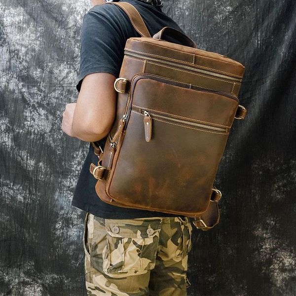 backpack leather men travel crazy horse genuine large knapsack fit 15.6" laprucksack student school bag big daypack
backpack leather men travel crazy horse genuine large knapsack fit 15.6" laprucksack student school bag big daypack