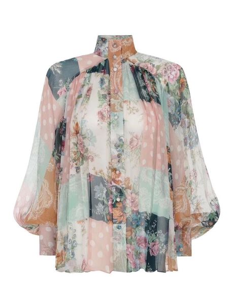 women's blouses & shirts 2021 spring and summer catwalk classic patch silk printed slim shirt 0701, White
women's blouses & shirts 2021 spring and summer catwalk classic patch silk printed slim shirt 0701, White