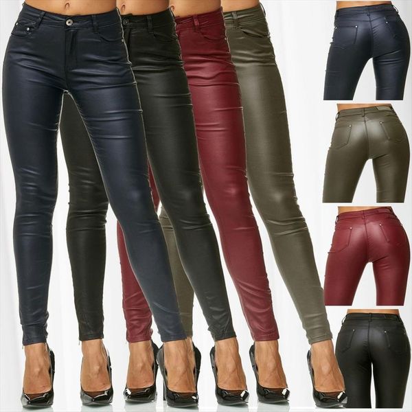 brand faux leather skinny womens capris slim fit trousers solid pu leggings 4 colors, Black;white
brand faux leather skinny womens capris slim fit trousers solid pu leggings 4 colors, Black;white