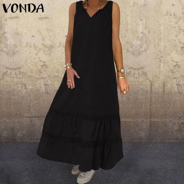 women sleeveless v neck long dress summer solid tank sundress elegant robe femme bohemian party vestidos casual dresses, Black;gray 
women sleeveless v neck long dress summer solid tank sundress elegant robe femme bohemian party vestidos casual dresses, Black;gray
