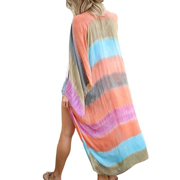 women's swimwear women tie dye printed bikini cover ups beach casual long cardigan tunic chiffon beachwear summer loose cover-ups dress, White;black
women's swimwear women tie dye printed bikini cover ups beach casual long cardigan tunic chiffon beachwear summer loose cover-ups dress, White;black