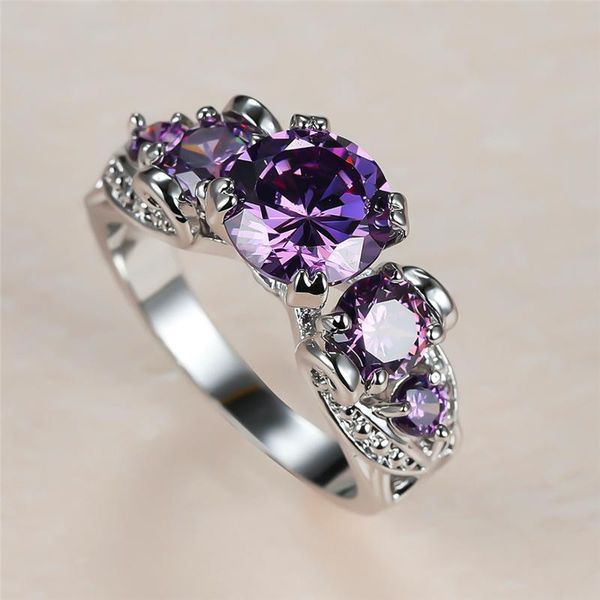 wedding rings charm female purple crystal stone ring classic silver color for women luxury bride round zircon engagement, Slivery;golden
wedding rings charm female purple crystal stone ring classic silver color for women luxury bride round zircon engagement, Slivery;golden