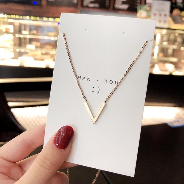 chains v letter necklace titanium steel clavicle chain temperament niche net celebrity design simple and versatile, Silver
chains v letter necklace titanium steel clavicle chain temperament niche net celebrity design simple and versatile, Silver