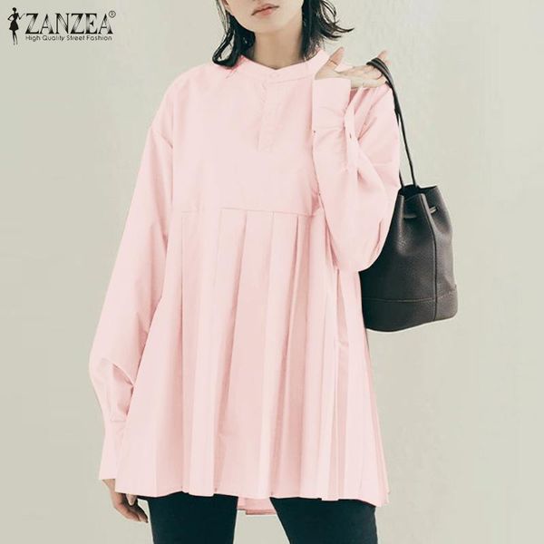 women's blouses & shirts fashion women casual long sleeve button blouse autumn office work chemise pleated tunic stylish o neck, White
women's blouses & shirts fashion women casual long sleeve button blouse autumn office work chemise pleated tunic stylish o neck, White