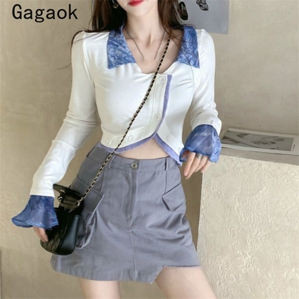 blouse women spring autumn streetwear solid v-neck button full navel shirts korean fashion slim blouses 210531, White
blouse women spring autumn streetwear solid v-neck button full navel shirts korean fashion slim blouses 210531, White