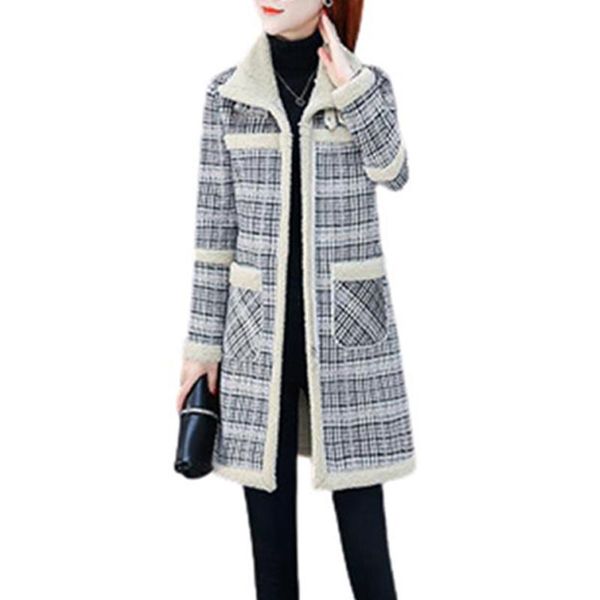 women's wool & blends womens fashion coat warm thick lapel pockets winter cardigan casual check jacket plus size long sleeve coats, Black
women's wool & blends womens fashion coat warm thick lapel pockets winter cardigan casual check jacket plus size long sleeve coats, Black