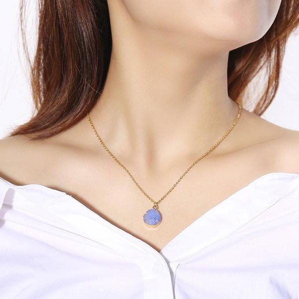 earrings & necklace elegant natural stone irregular pendant bracelet for women jewlery set gold tone stainless steel party jewelry, Silver
earrings & necklace elegant natural stone irregular pendant bracelet for women jewlery set gold tone stainless steel party jewelry, Silver