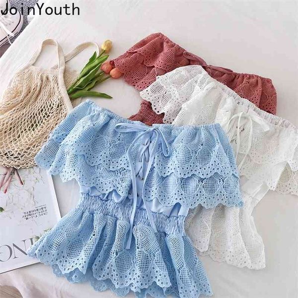 joinyouth womens blouses crop bandage blusas lace flower ruffles off shoulder white blouse korean tunic shirts clothes 210323
joinyouth womens blouses crop bandage blusas lace flower ruffles off shoulder white blouse korean tunic shirts clothes 210323