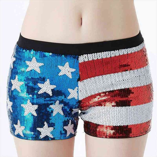 club dance performance american us flag sequin shorts stars and stripes elastic waist stretchy mini women summer shorts, White;black
club dance performance american us flag sequin shorts stars and stripes elastic waist stretchy mini women summer shorts, White;black