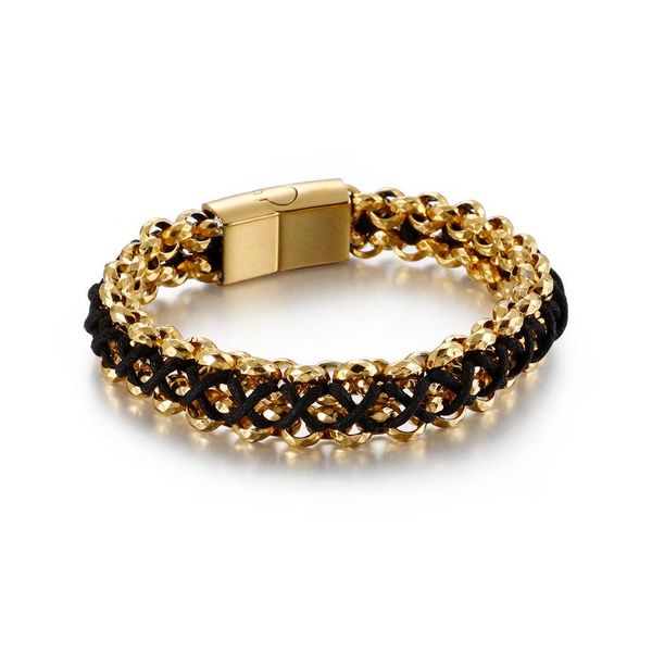charm bracelets fashion men punk curb chain silver color black gold steel hand knitted rope twist pulseras jewelry, Golden;silver
charm bracelets fashion men punk curb chain silver color black gold steel hand knitted rope twist pulseras jewelry, Golden;silver