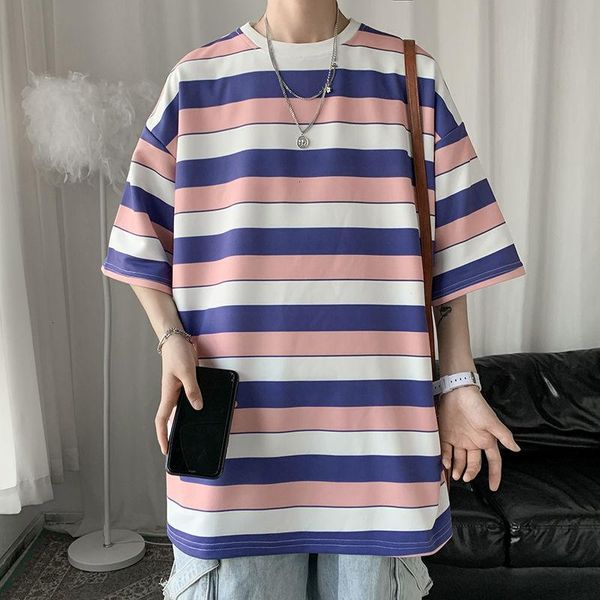 men's t-shirts hybskr summer striped men tshirt round neck baggy casual short sleeve couple tees korean style hip hop fashion male t sh, White;black
men's t-shirts hybskr summer striped men tshirt round neck baggy casual short sleeve couple tees korean style hip hop fashion male t sh, White;black