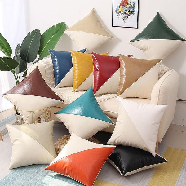 cushion/decorative pillow 45*45cm pu leather splicing pillowcover living room decorative throw cushion cover office sofa outdoors pillowcase
cushion/decorative pillow 45*45cm pu leather splicing pillowcover living room decorative throw cushion cover office sofa outdoors pillowcase