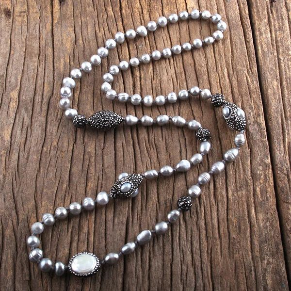fashion boho jewelry pearl beads knotted handmake paved freshwater women bohemia necklace pendant necklaces, Silver
fashion boho jewelry pearl beads knotted handmake paved freshwater women bohemia necklace pendant necklaces, Silver