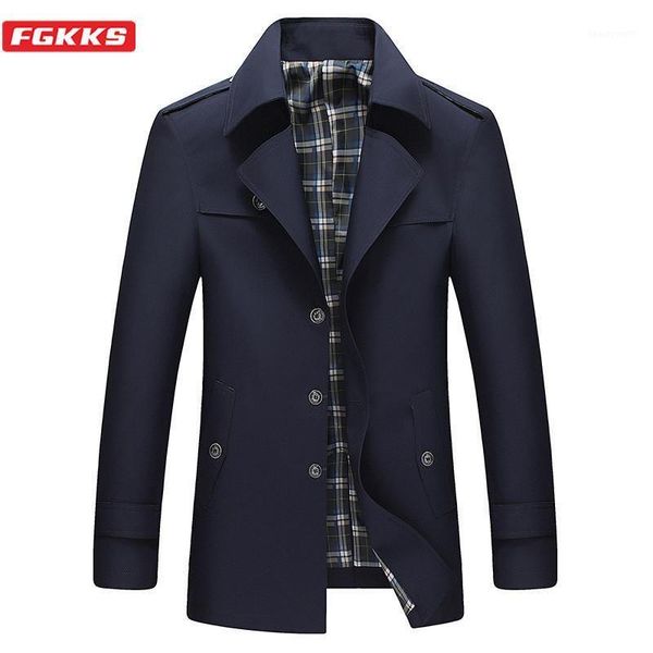 men's trench coats fgkks brand men coat spring autumn solid single breasted overcoat business casual slim male, Tan;black
men's trench coats fgkks brand men coat spring autumn solid single breasted overcoat business casual slim male, Tan;black