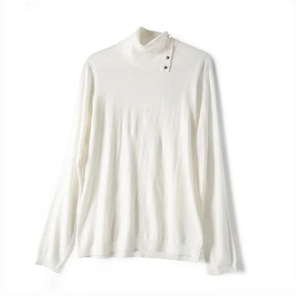 sweater 2021 autumn and winter women's buttoned neckline silk wool turtleneck mhyj, White;black
sweater 2021 autumn and winter women's buttoned neckline silk wool turtleneck mhyj, White;black