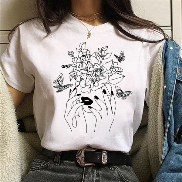 line drawing and women simple mens butterfly flowers printed tee female summer cute, White;black
line drawing and women simple mens butterfly flowers printed tee female summer cute, White;black