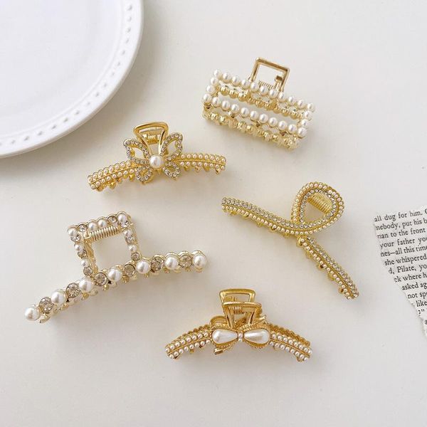 hair clips & barrettes 2021 fashion luxury gold hairpins crystal inlay pearl metal alloy crab claw accessories for women girls bobby pin, Golden;silver
hair clips & barrettes 2021 fashion luxury gold hairpins crystal inlay pearl metal alloy crab claw accessories for women girls bobby pin, Golden;silver
