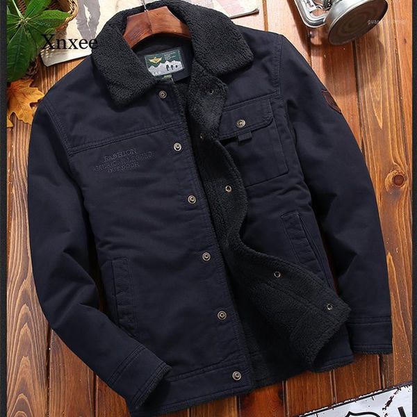 men's down & parkas winter denim jacket fleece lining thick warm casual khaki green lamb parka fashion, Black
men's down & parkas winter denim jacket fleece lining thick warm casual khaki green lamb parka fashion, Black