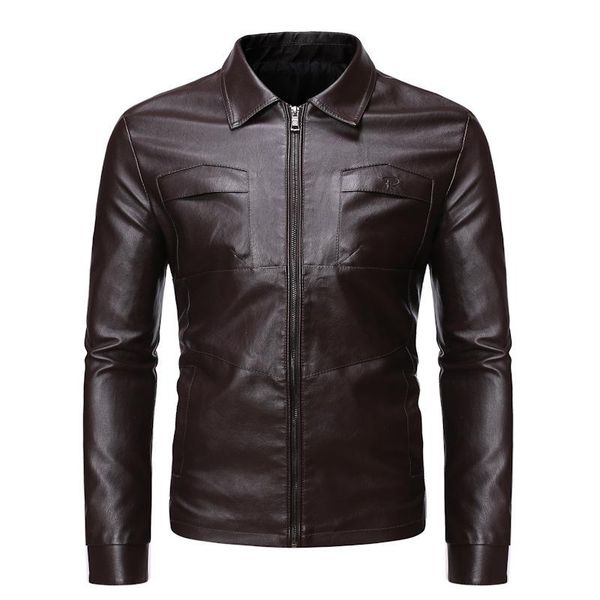 men's fur & faux leather jacket autumn/winter lapel slim biker coat fashionable, Black
men's fur & faux leather jacket autumn/winter lapel slim biker coat fashionable, Black