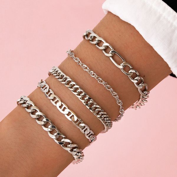 multilayer silver color chain bracelets & bangles for women men chunky bracelet couples men vintage boho jewelry 5pcs/set, Black
multilayer silver color chain bracelets & bangles for women men chunky bracelet couples men vintage boho jewelry 5pcs/set, Black