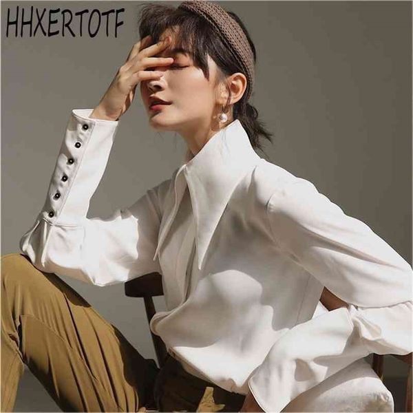 spring england style vintage blouse white lantern long sleeve simple comfortable loose shirt women 210323
spring england style vintage blouse white lantern long sleeve simple comfortable loose shirt women 210323