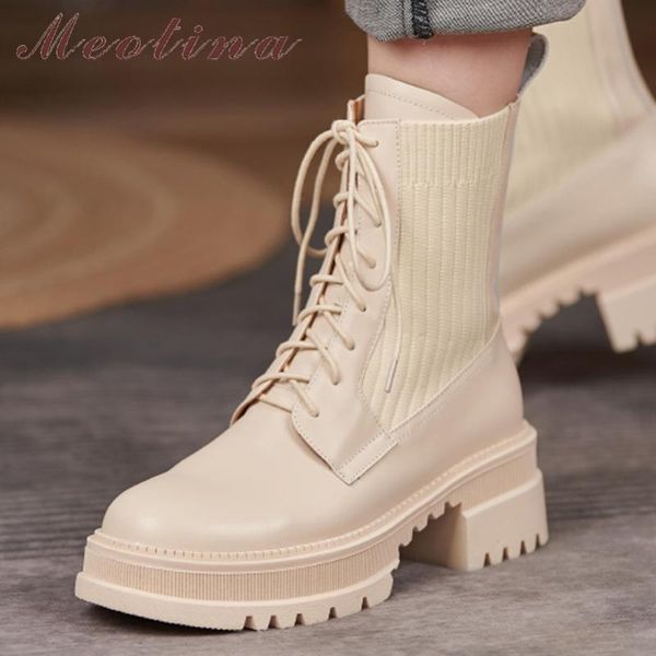 boots meotina genuine leather women lace up motorcycle platform thick high heel shoes round toe ankle autumn winter, Black
boots meotina genuine leather women lace up motorcycle platform thick high heel shoes round toe ankle autumn winter, Black