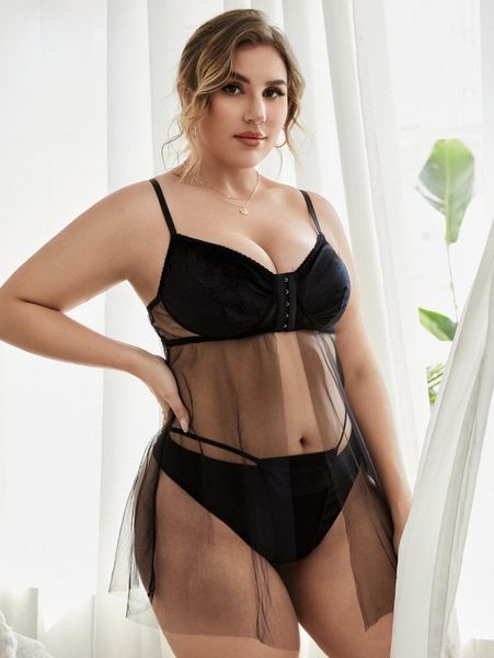 plus sheer mesh slips with thong o2cw#, Black;white
plus sheer mesh slips with thong o2cw#, Black;white