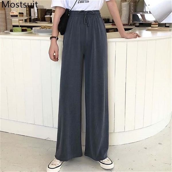drawstring high waist wide leg pants trousers women elastic loose full-length straight korean fashion 210513, Black;white
drawstring high waist wide leg pants trousers women elastic loose full-length straight korean fashion 210513, Black;white