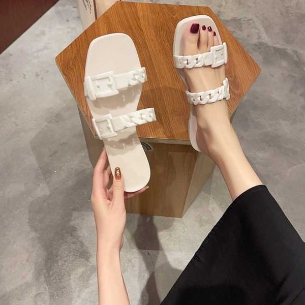 2021 latest g chain jelly slippers flat bottomed square sandals antiskid holiday slippers waterproof zlh, Black
2021 latest g chain jelly slippers flat bottomed square sandals antiskid holiday slippers waterproof zlh, Black