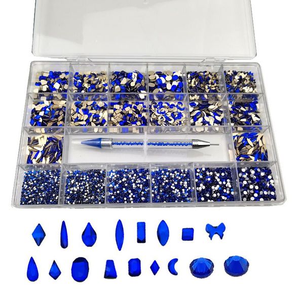 nail art decorations 21 grids blue rhinestones set flatback manicure decoration stones for accessories dotting pen, Silver;gold
nail art decorations 21 grids blue rhinestones set flatback manicure decoration stones for accessories dotting pen, Silver;gold