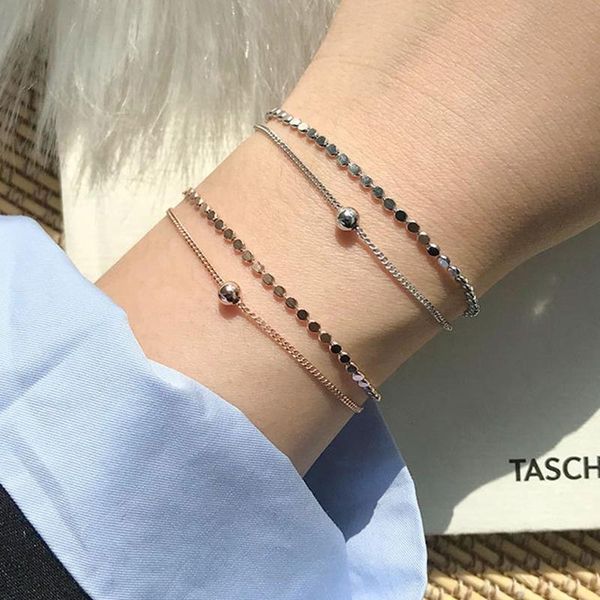 link, chain s925 3pcs/lot simple double layer disc girlfriends bracelet female personality small fresh ins bracelets, Black
link, chain s925 3pcs/lot simple double layer disc girlfriends bracelet female personality small fresh ins bracelets, Black