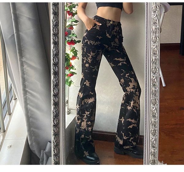 new retro tie-dye micro-la trousers womens high-waisted slim-fit street slim high-waist casual trendy brown patchwork pants, Black;white
new retro tie-dye micro-la trousers womens high-waisted slim-fit street slim high-waist casual trendy brown patchwork pants, Black;white