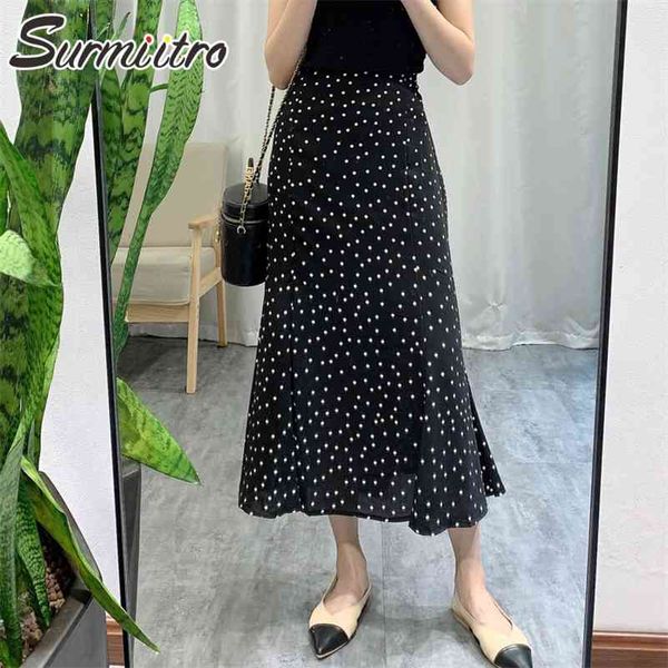 surmiitro summer midi long skirt women korean style black polka dots chiffon mid-length high waist mermaid skirt female 210712
surmiitro summer midi long skirt women korean style black polka dots chiffon mid-length high waist mermaid skirt female 210712