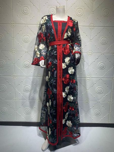 ethnic clothing 2 pieces set muslim dress evening women 2021 embroidery floral elegant formal party luxury abaya dubai islamic, Red
ethnic clothing 2 pieces set muslim dress evening women 2021 embroidery floral elegant formal party luxury abaya dubai islamic, Red