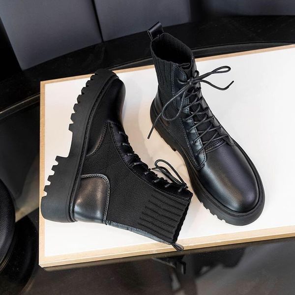 boots 2021 spring autumn motorcycle platform ankle women round toe lace up shoe woman casual women's shoes short, Black
boots 2021 spring autumn motorcycle platform ankle women round toe lace up shoe woman casual women's shoes short, Black