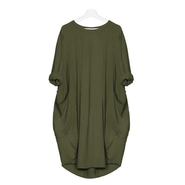 womens dresses women casual solid color o neck long sleeve pockets knee length baggy dress vestido de mujer, Black;gray
womens dresses women casual solid color o neck long sleeve pockets knee length baggy dress vestido de mujer, Black;gray