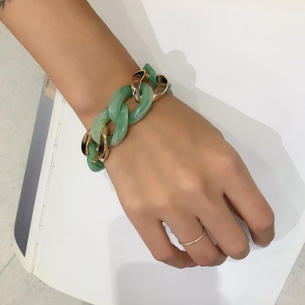 link, chain korean simple green resin bracelets for women fashion vintage handmade ladies bracelet party jewelry 2021 charm, Black
link, chain korean simple green resin bracelets for women fashion vintage handmade ladies bracelet party jewelry 2021 charm, Black