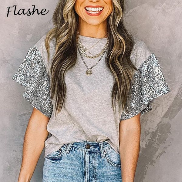sequins t-shirt patchwork long sleeve shirts women casual loose tee 2021 spring autumn o neck ruffle lady street women's, White
sequins t-shirt patchwork long sleeve shirts women casual loose tee 2021 spring autumn o neck ruffle lady street women's, White