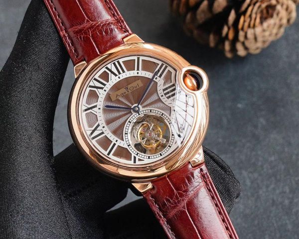 men rose gold automatic mechanical tourbillion stainless steel black blue red leather watch sapphire glass back wristwatches, Slivery;brown
men rose gold automatic mechanical tourbillion stainless steel black blue red leather watch sapphire glass back wristwatches, Slivery;brown
