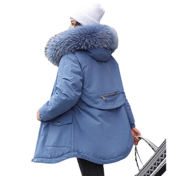 women's jackets parkas female coat winter warm fur lining hooded big collar long jacket women thicken down, Black
women's jackets parkas female coat winter warm fur lining hooded big collar long jacket women thicken down, Black