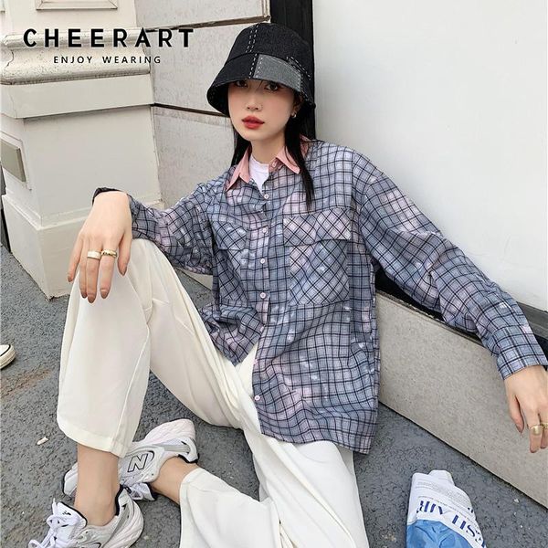 women's blouses & shirts cheerart tie dye plaid shirt women long sleeve button up collared harajuku patchwork 2021 fashion street style, White
women's blouses & shirts cheerart tie dye plaid shirt women long sleeve button up collared harajuku patchwork 2021 fashion street style, White
