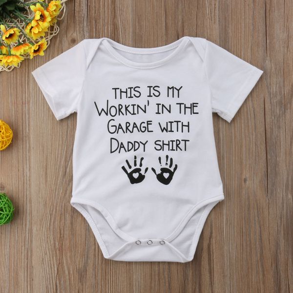 this is my working in the garage with daddy shirt print short sleeve bodysuit for newborn and baby, White
this is my working in the garage with daddy shirt print short sleeve bodysuit for newborn and baby, White